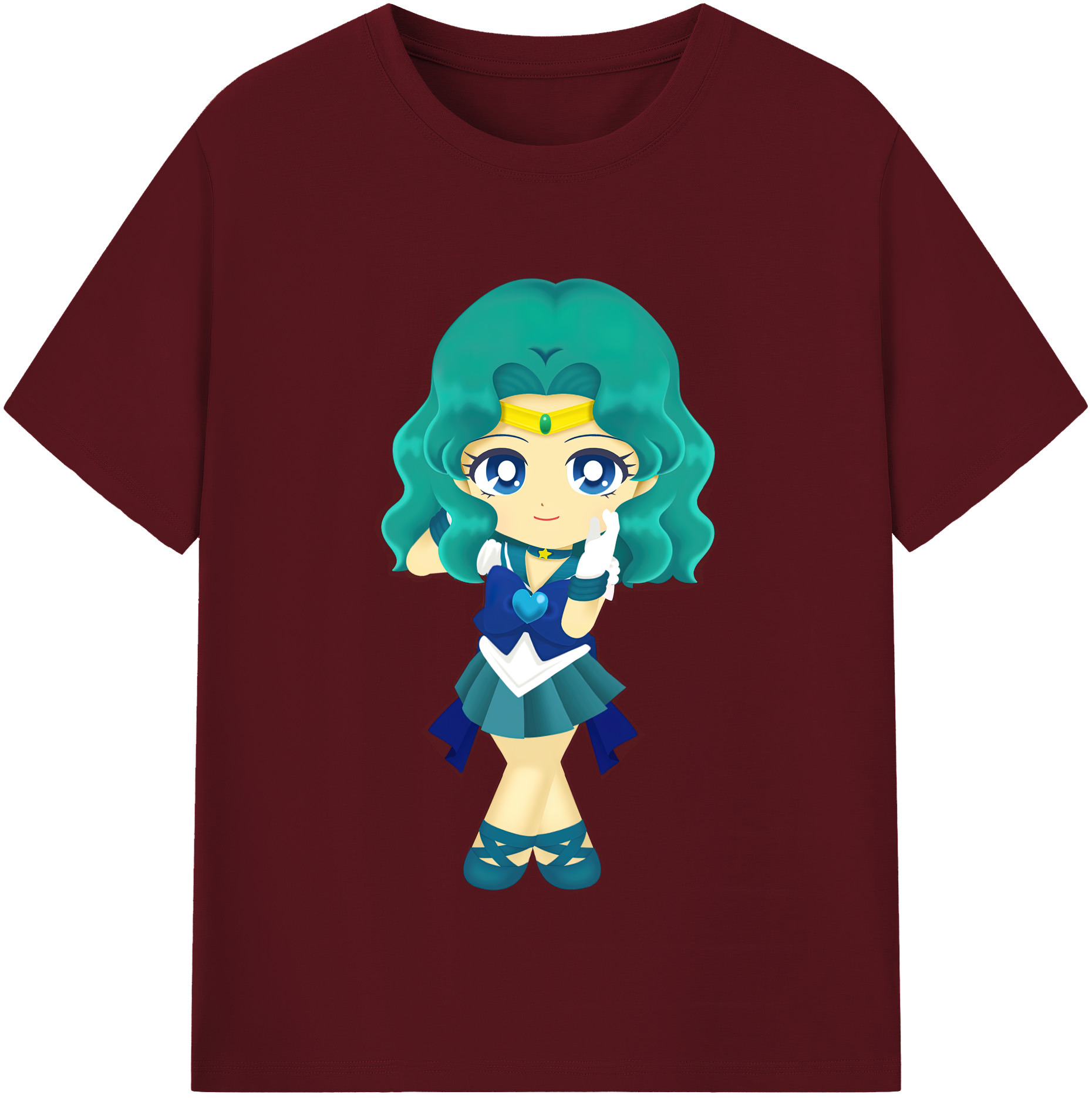（画像用） 美少女戦士セーラームーン 海王 みちる（かいおう みちる） Sailor Moon Kaiou Michiru 綿100％半袖Tシャツ（フロントプリント）